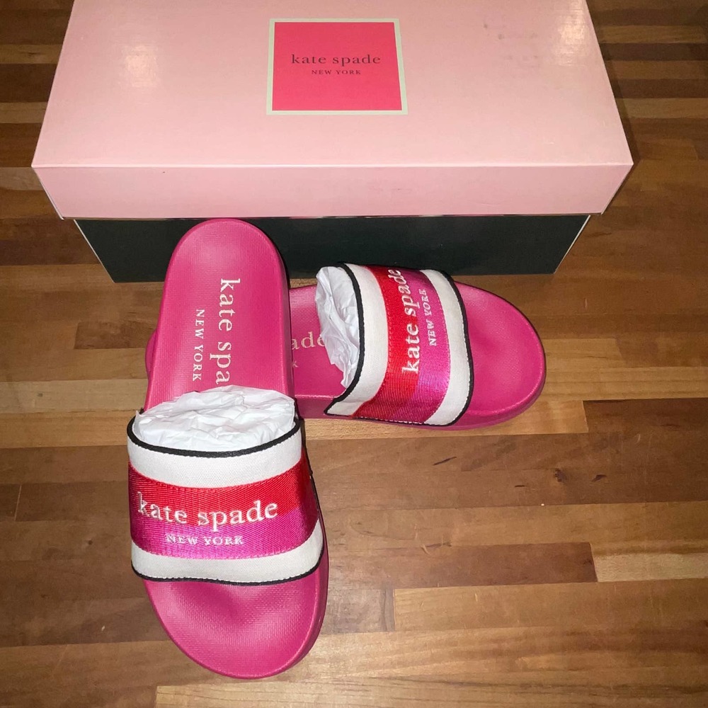 Kate Spade New York Women's Buttercup Pool Slides pink Size 5B